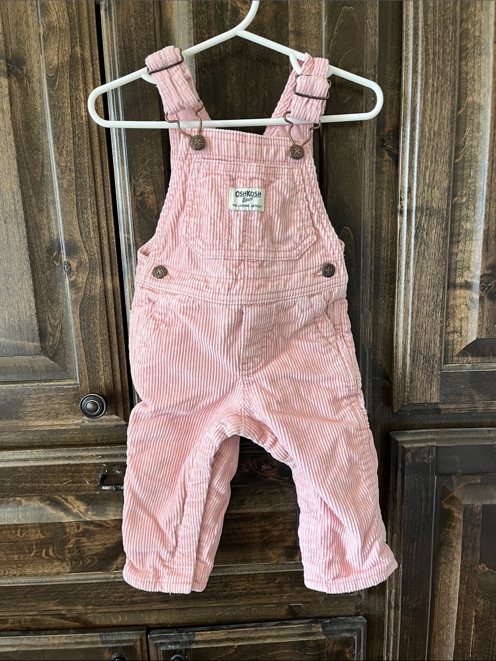 Pink corduroy overalls - 9m
